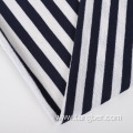 Black White Stripe Hoodie French Terry Fabric